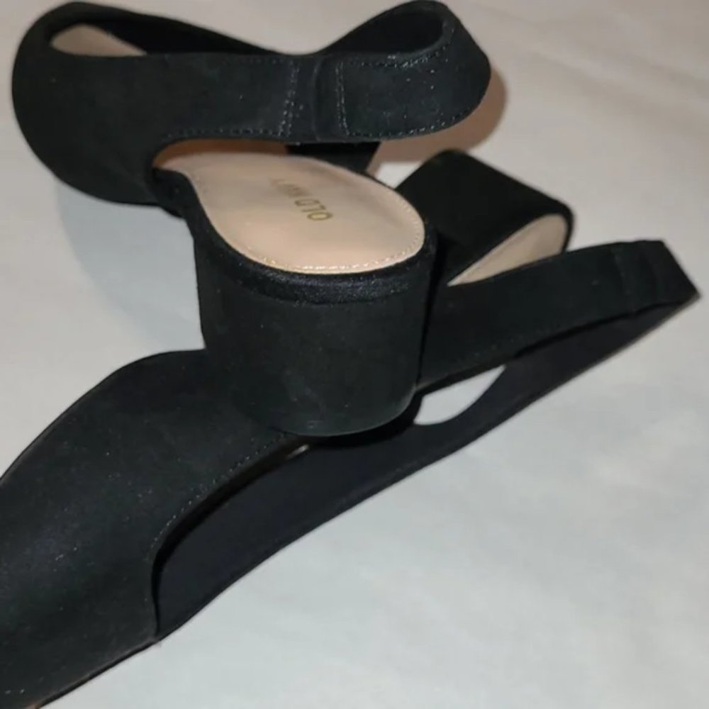 Old Navy black Size 7 ultra-suede sling back Block low heel pumps NEW - Picture 5 of 9